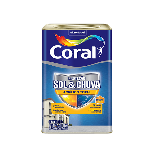 Tinta Sol e Chuva Proteção Total Branca de 18L Coral